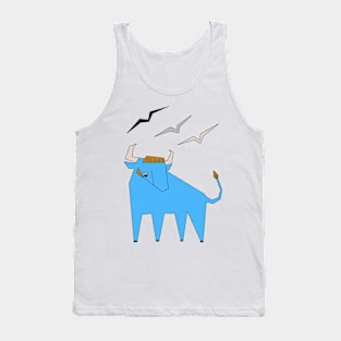 Geometric Bull with Birds Tank Top